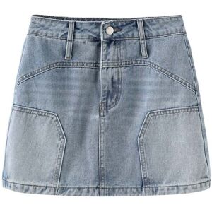 Cubic Light Blue Panelled Denim Mini Skirt Light Blue L female