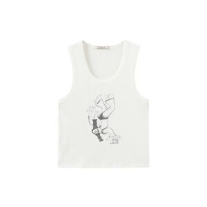 Cubic "Stay Weird" Printed Tank Top White L female