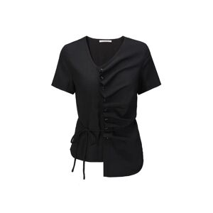 Cubic Asymmetric Button Down T-Shirt Black M female