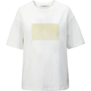 Cubic Yellow Rectangle Print Oversized T-Shirt White UN female