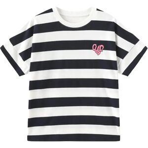 CUBIC Heart Oversized Striped T-Shirt Navy S female