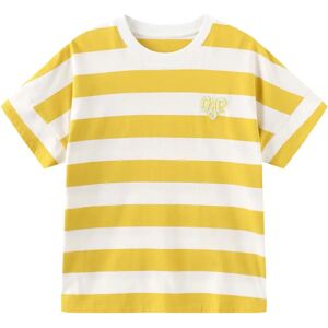 CUBIC Heart Oversized Striped T-Shirt Yellow L female