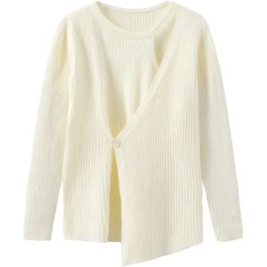 Cubic Crossover Ribbed Knit Jumper White UN female