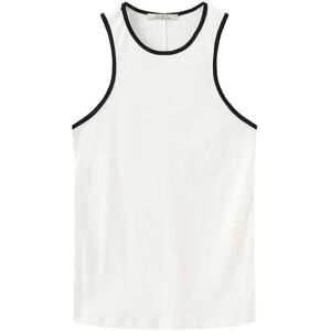 Cubic Contrast Cutaway Tank Top White UN female