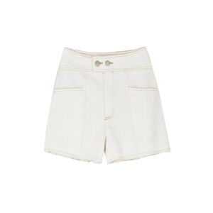 Cubic Raw Edge Paneled Mini Shorts White S female
