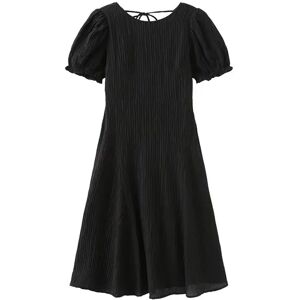 Cubic Open Back Pleated Midi Dress Black S female