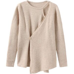 Cubic Crossover Ribbed Knit Jumper Wheat UN female