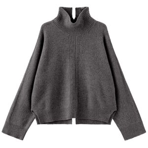 Cubic High Neck Sheep Wool Sweater Dim Gray UN female