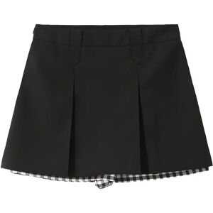 Cubic Checkered Peekaboo Mini Skirt Black M female