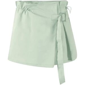 Cubic Belted Layered Wrap Cotton Skirt Green XS female