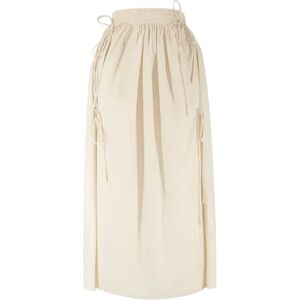 Cubic Ruched Waist Tied Up Midi Skirt Wheat UN female