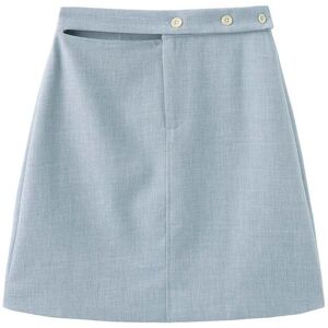 Cubic Cut Out Tailored Mini Skirt LightSteelBlue L female