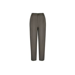 Cubic High-Waisted Straight Slim Tailored Trousers Coffee S female