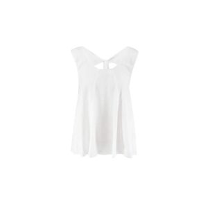 Cubic Flared Open Back Sleeveless Top White XL female