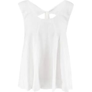 Cubic Flared Open Back Sleeveless Top White M female