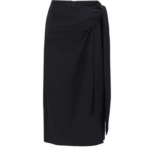 Cubic Black Belted Slit Pencil Skirt Black S female