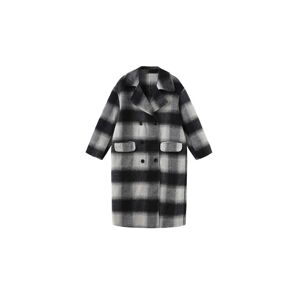 Cubic Classic Check Long Wool Coat Black UN female