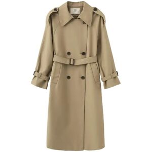 Cubic Classic Belted Trench Coat Khaki L female