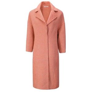 Cubic Orange Houndstooth Wool Coat Orange S female