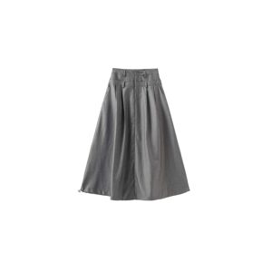 Cubic Double Waist Drawstring Skirt Gray M female