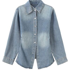 Cubic Blue Denim Long Shirt Steel Blue S female