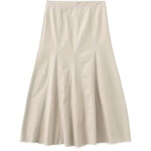 Cubic Frayed Denim Maxi Skirt Wheat S female