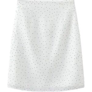 Cubic Double Layered Polka Dot Mesh Skirt White S female