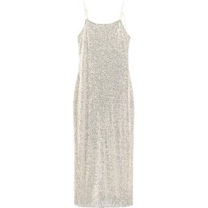 Cubic Slim Fit Sequin Sling Dress White L female