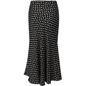 Cubic Black Printed Flowy Midi Skirt Black S female