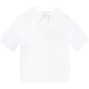 Cubic Cropped Shirt with Sheer Red Back White M female