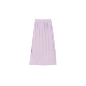 Cubic A-line Ribbed Knit Midi Skirt Lavender L female