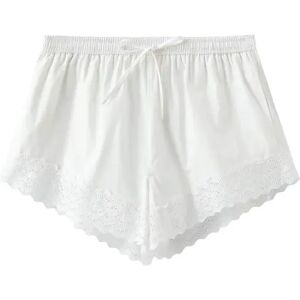 Cubic Casual Lace 100% Cotton Shorts White UN female