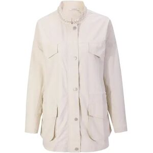 Cubic Beige Cargo Jacket With Pearl Neckline Beige S female