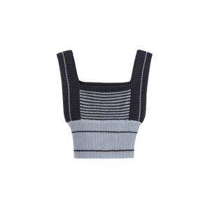 Cubic Sleeveless Striped Fitted Knit Top Light Steel Blue UN female