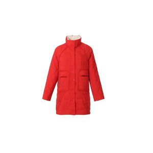 Cubic Stand Collar Buttoned Down Jacket Red L female