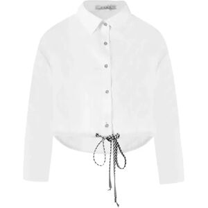 Cubic Extra Cropped Shirt with Drawstring Waist White L female