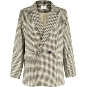 Cubic Tartan Two-Piece Suit Khaki Top-M female