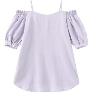 Cubic Off Shoulder Puff Sleeve Top Lavender XS female