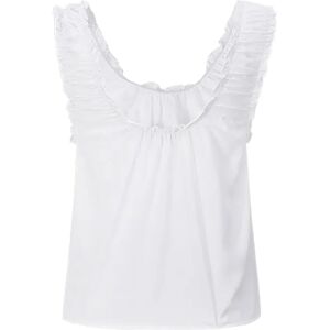 Cubic Ruched Thick Strap Blouse White UN female