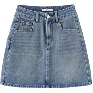 Cubic High Rise Denim Mini Skirt SteelBlue M female