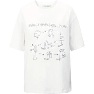 Cubic Loose Fit Printed Cotton T-Shirt White UN female