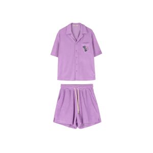 Cubic Bone and Bow Embroidered Pyjamas Set Purple S female