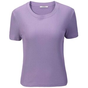 Cubic Classic Fit Crew Neck Cotton T-Shirt Purple UN female