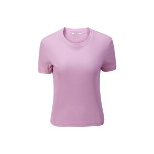 Cubic Classic Fit Crew Neck Cotton T-Shirt Pink UN female