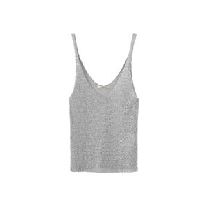 Cubic Silver Sleeveless Thin Knit Vest Silver S female
