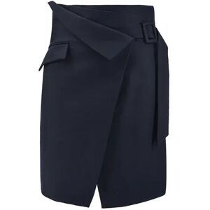 Cubic High Waisted Layered Wrap Skirt Navy L female