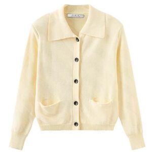 Cubic Diagonal Striped Knit Cardigan Yellow UN female