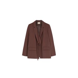 Cubic Lace-Up Side Waist Blazer Brown S female