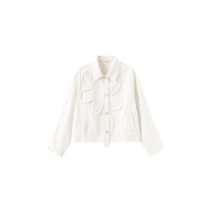 Cubic Short Asymmetric Cotton Jacket Beige L female