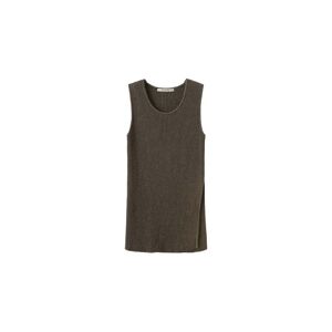 Cubic Sleeveless Slitted Thin Knit Top Brown UN female
